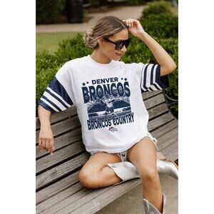 Gameday Couture Denver Broncos CROWD PLEASER VINTAGE STRIPE RAGLAN TEE XXL NWT